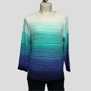 Alia Petite Ombre Round Neck Sweater